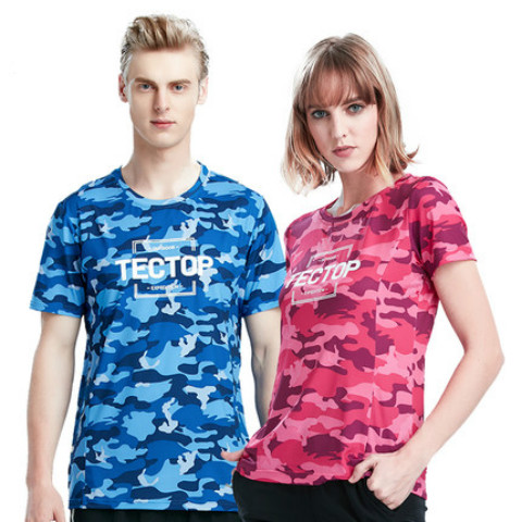 Exploring Outdoor speed dry T-shirt male and female short sleeves camouflares summer sports climbing fast dry clothes elastic hiking jersey