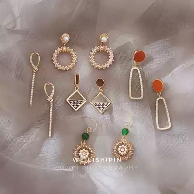 High-end sterling silver earrings 2021 new trendy earrings light luxury exquisite temperament high-end atmospheric fashion earrings women