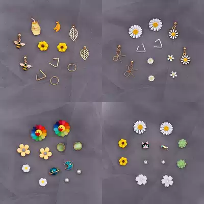 Six sets of ear needles 2020 New Tide Korean temperament earrings simple and small versatile earring Net red ear drop women