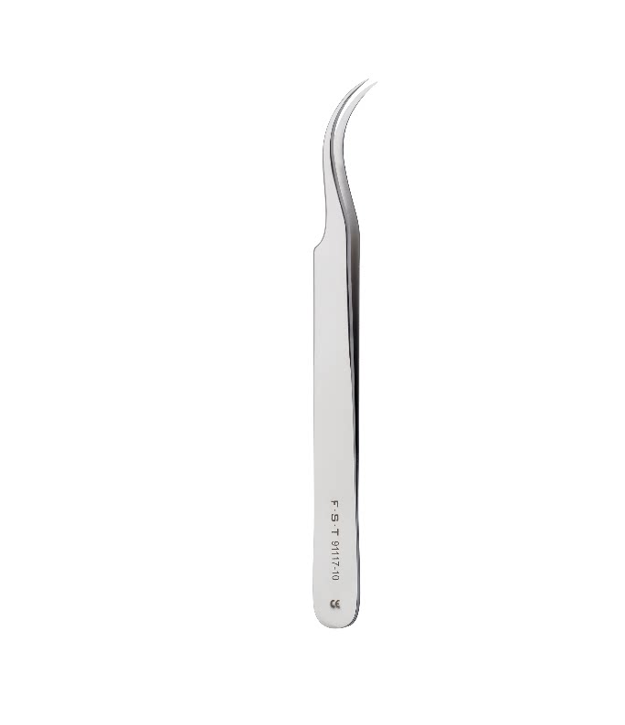 FST镊子91117-10 Fine Forceps Curved 实验室学生练手弯头镊子