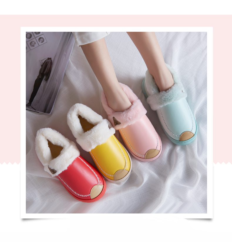 Nặng có đáy nữ dép bông ấm áp mùa đông nhà trong nhà vài trượt sàn không thấm nước với gói dép sang trọng tháng - Trang chủ dép đi trong nhà vệ sinh