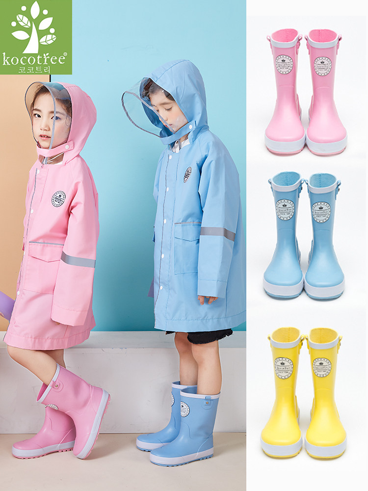 kk tree children's rain boots boys cute rain boots non-slip student special water shoes girls princess baby four seasons universal