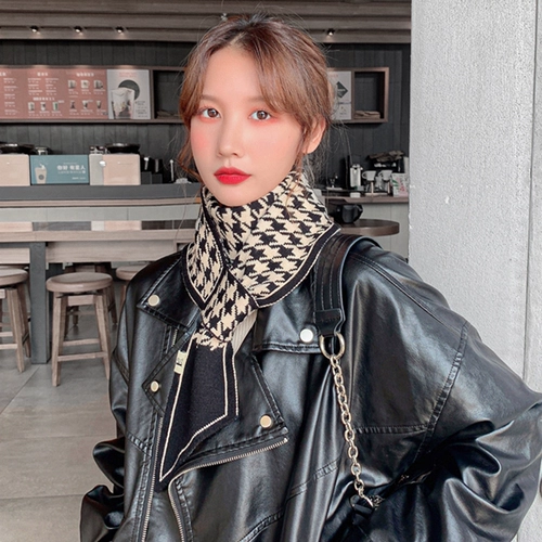 Tide, демисезонный универсальный утепленный трикотажный шарф, в корейском стиле, с защитой шеи