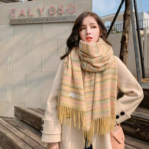 Зимний шарф, универсальная милая накидка для школьников, шарф-платок, в корейском стиле, в стиле Шанель, увеличенная толщина