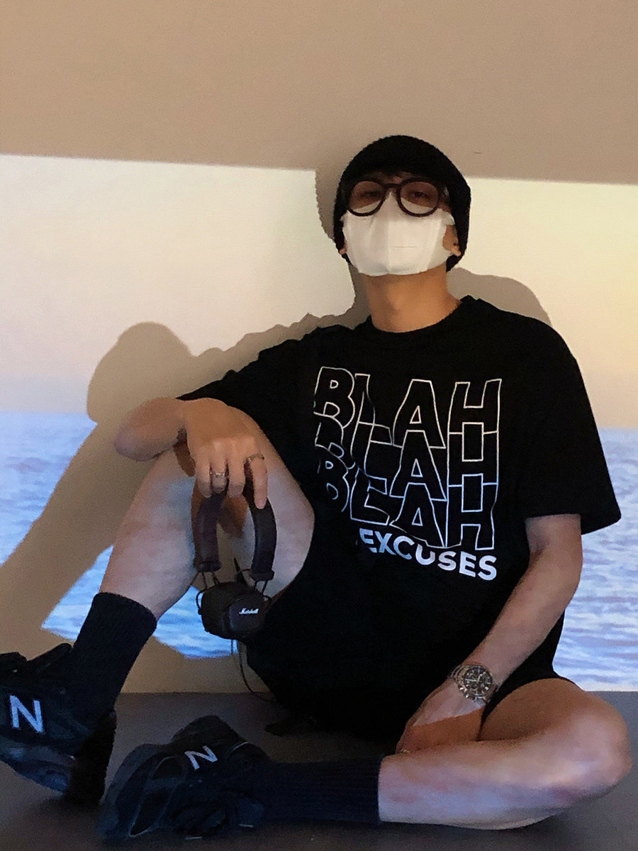 19studio Korean ulzzang letter print student tide loose casual round neck short sleeve top T-shirt men