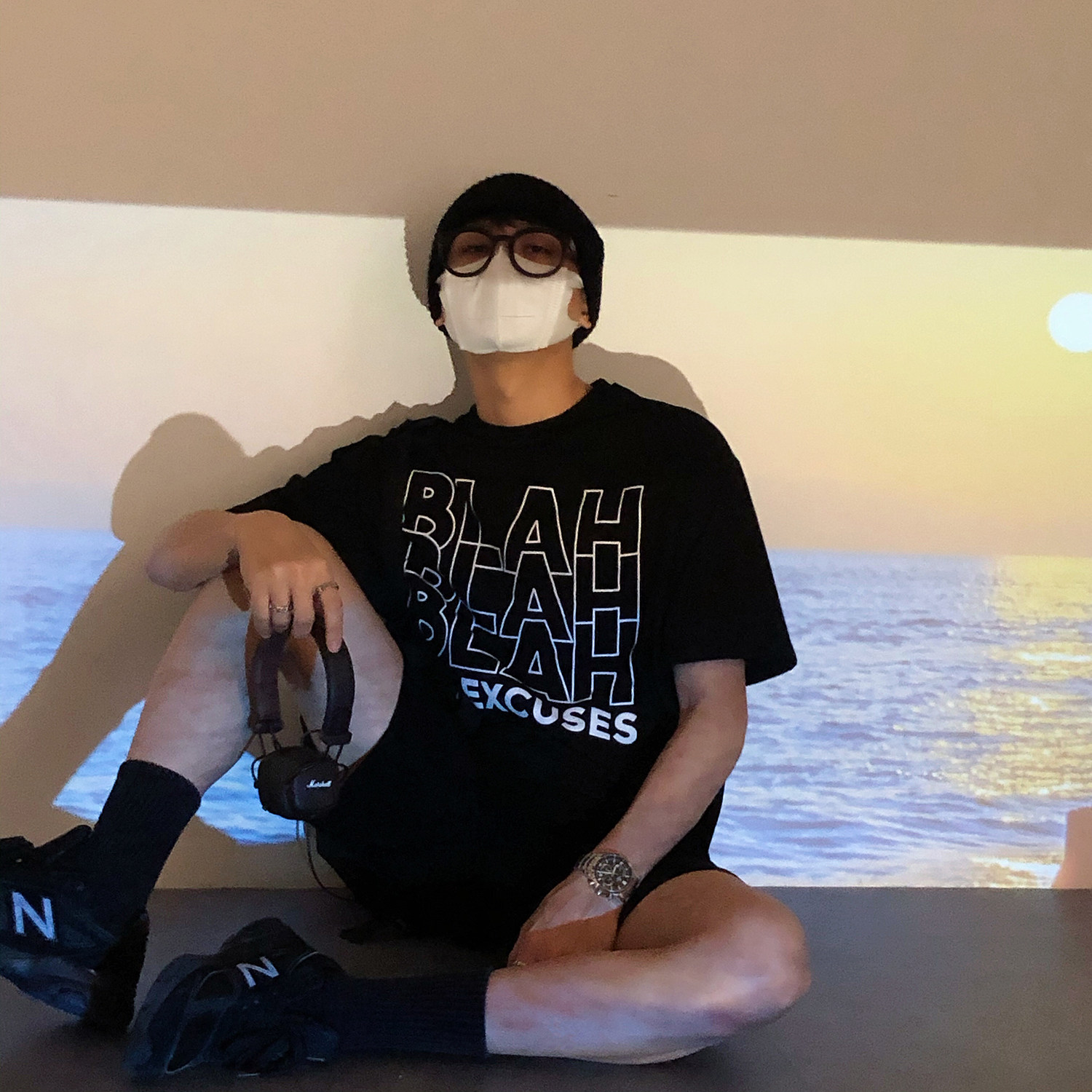 19studio South Korea ulzzang letter print student tide loose casual crew neck short sleeve top t-shirt men