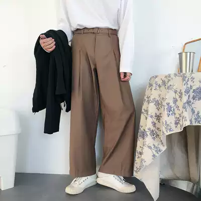 19studio wide leg pants men's casual loose pants Korean version of retro Japanese ins trend Joker hanging male