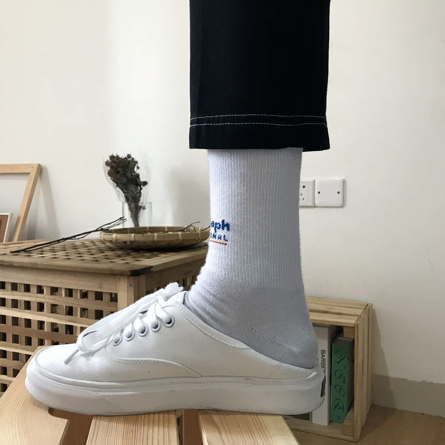 19studio Phiên bản tiếng Hàn của quần mới thẳng thẳng và quần lửng ống rộng ulzzang thẳng chín điểm quần âu nam quần thun nam
