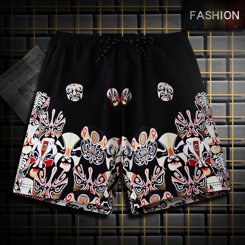 Anti-awkward beach pants speed dry swimming trunks Men's water park 50% shorts loose swimsuit can be launched big size Fashion