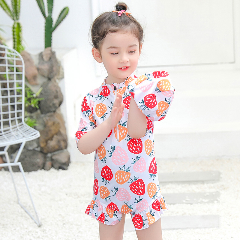 Children's swimsuit girl cute baby even body swimsuit little girl 2021 new CUHK sunscreen bathing suit