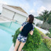 Áo tắm nữ quần boxer xẻ bảo thủ sinh viên thể thao ngực nhỏ tụ tập để che bụng thon gọn bộ đồ tắm suối nước nóng Hàn Quốc - Bộ đồ bơi hai mảnh 	áo bơi 2 mảnh Bộ đồ bơi hai mảnh