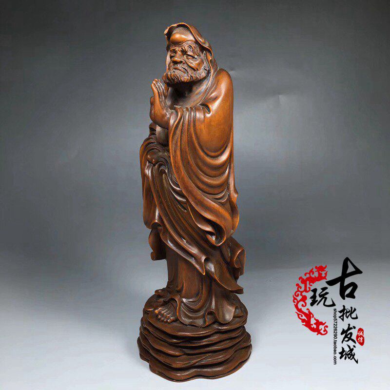 Boutique carving antique collection boxwood carving dharma ornaments home decoration decoration craft gifts decoration collection ornaments