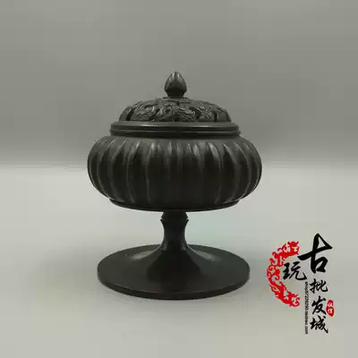 Antique pure copper ring incense burner household indoor aromatherapy antique incense burner sandalwood stove for Buddha tea ceremony hollow incense burner