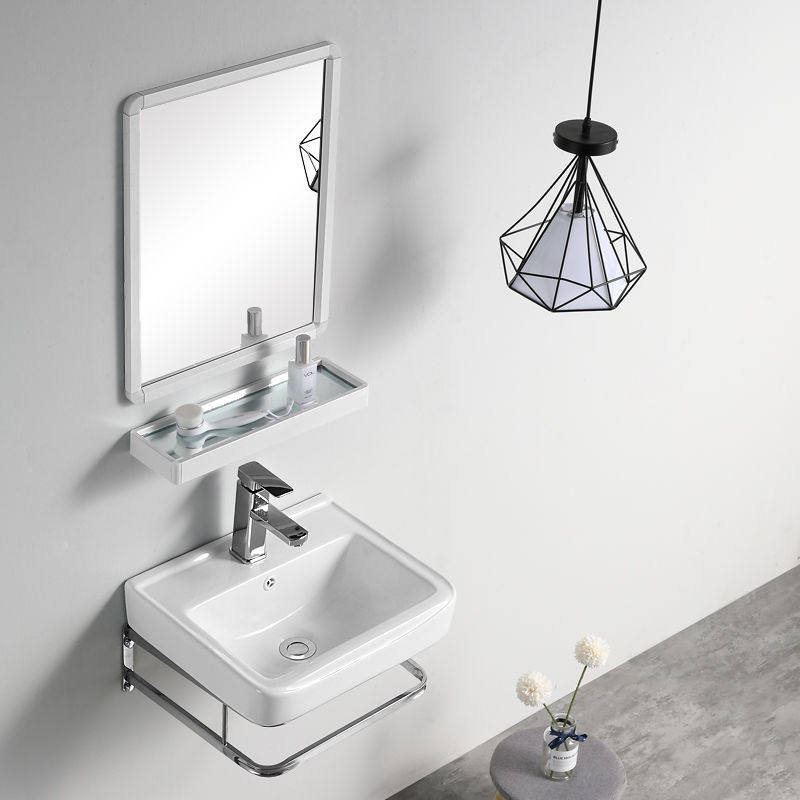 Small Family Type Simple Washbasin Stainless Steel Bracket Combined Hanging Wall Type Mini Washbasin Toilet Face Basin Balcony-Taobao
