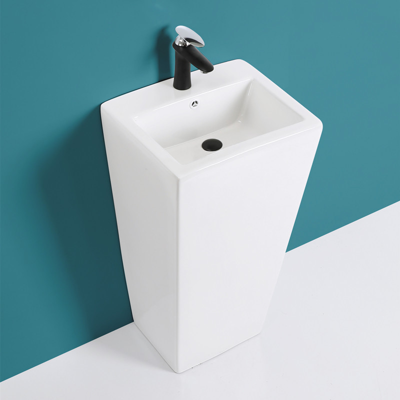 Integrated ceramic column basin washbasin make-up room Balcony Wash Basin Square Mini home Folk Courtyard Terrace Basin