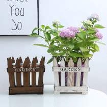 Pastoral high wooden fence flowerpot heightened wooden flowerpot balcony flower fence handmade solid wood flower