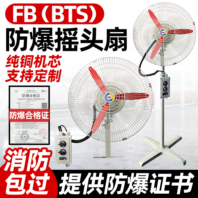 220V Explosion-Proof Oscillating Fan Bts Fb-500 Wall-Mounted 600 Floor-Standing 750 Horn Fan 380V Explosion-Proof Fan