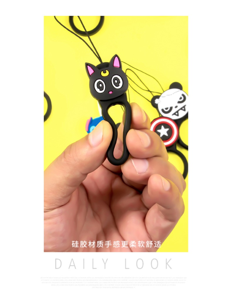 Điện thoại dây ring silicone u đĩa chìa khóa mặt dây chuyền vòng đoạn ngắn khóa nữ mô hình thương hiệu nổi tiếng Cartoon Network đáng yêu màu đỏ bánh rán táo dây buộc dây buộc kê Huawei phổ OPPO điện thoại - Phụ kiện điện thoại di động ốp lưng iphone 6 plus