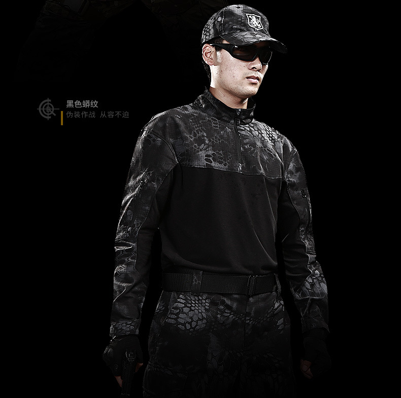 Cqb quân đội fan trang phục dài tay quần áo ếch áo thun COOLMAX đào tạo nhanh khô đào tạo ngụy trang quần áo ếch / áo ngụy trang - Những người đam mê quân sự hàng may mặc / sản phẩm quạt quân đội quần rằn ri nữ