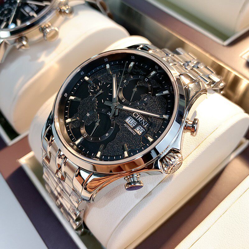 Siani automatic mechanical watch men's watch fine steel belt waterproof top ten watches Black Samurai men's watch