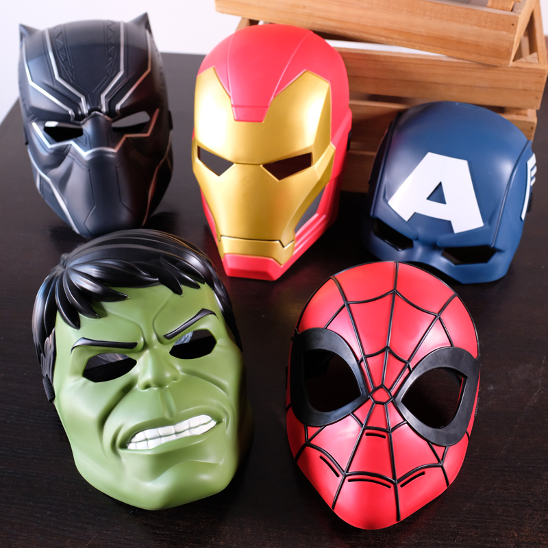 本物のマーベルヒーロー子供用マスクアイアンマンスパイダーマンブラックパンサーキャプテンアメリカ周辺ロールプレイング無味