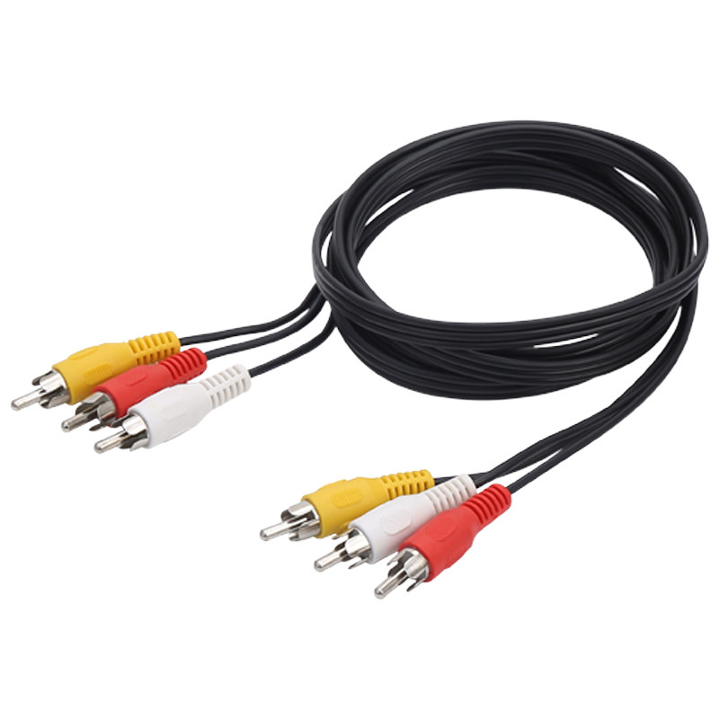 Full-Featured Av Cable, Audio and Video Cable, Rca Three-To-Three Lotus Cable, Dvd Set-Top Box, Old Tv Connection Cable, High-Definition Red, Yellow, and White Three-Color Plug, 3-to-3 Cable Output, Rca Signal Extension Cable