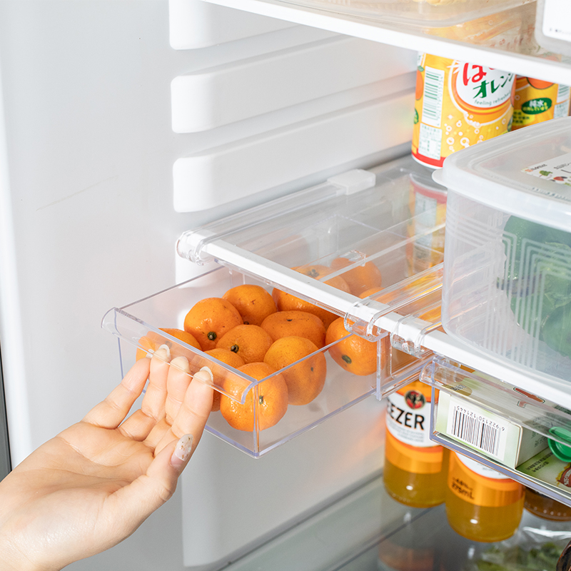 Japan Fridge Suspension Containing Box Refrigerated Drawer Type Plastic Fruit Eggs Preservation Box Store Food Shelve Shelf