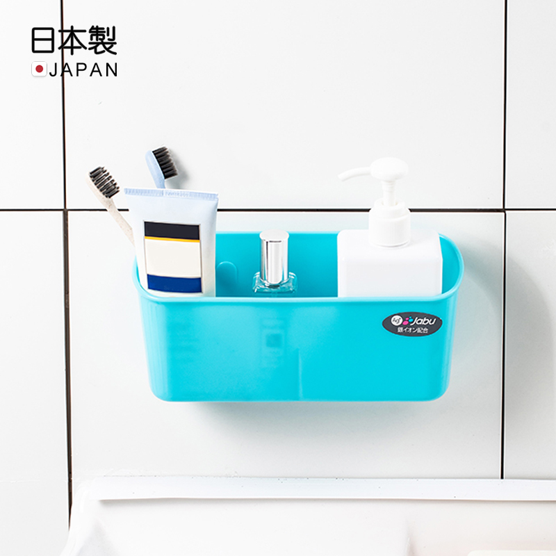 (clear bin goods) Japanese import sanada bathroom suction cup containing box toothbrush toothpaste drain wall-mounted shelf