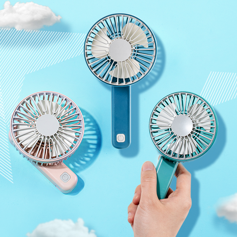 Japan mini fan USB rechargeable students with foldable fan large wind silent portable