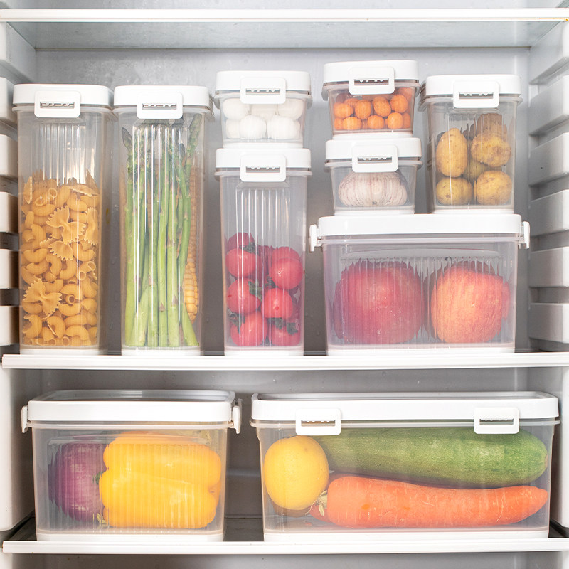 Japan Transparent Fridge Containing box Home Kitchen Fruits Vegetable Food Grade Preservation Box With Lid Miscellaneous Grain Sealing Tank