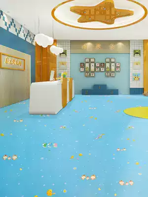 Kindergarten floor glue PVC floor mat Children's room waterproof thickened wear-resistant cartoon plastic floor leather solid color floor sticker