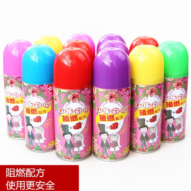 Spray ribbon wedding hand flame retardant spray strip Christmas flying snow flying peanut day party festival opening salute cannon snow spraying snow