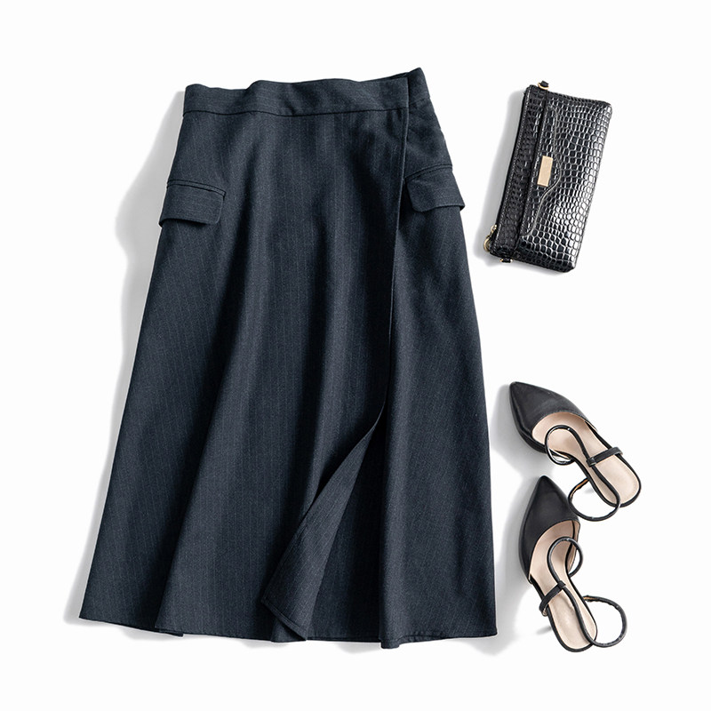 Overseas quality orders are super thin medium - sized small wrapped small A - shaped vertical and knee - body skirt