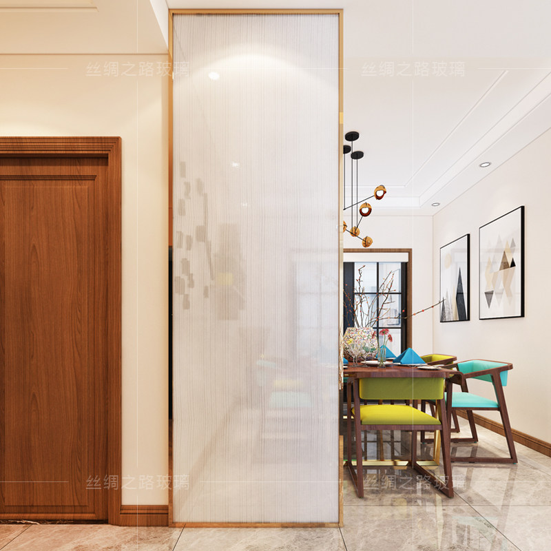 Modern Minimalist Clips Silk Art Glass Living Room Screen Partition Wall Decoration Shelter Home Bedroom Dressing Room Customize