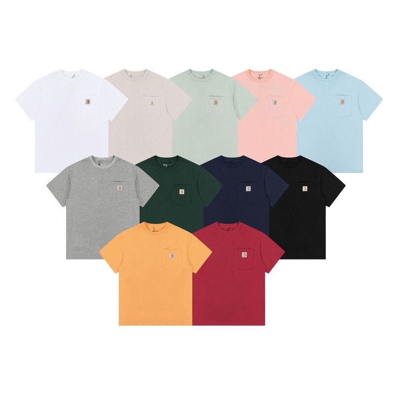 Correct Version K87 Classic Style Kaha Workwear Small Logo Pocket Short-Sleeve T-Shirt Unisex Solid Color Couple Correct Version K87 Classic Style Kaha Workwear Small Logo Pocket Short-Sleeve T-Shirt Unisex Solid Color Couple