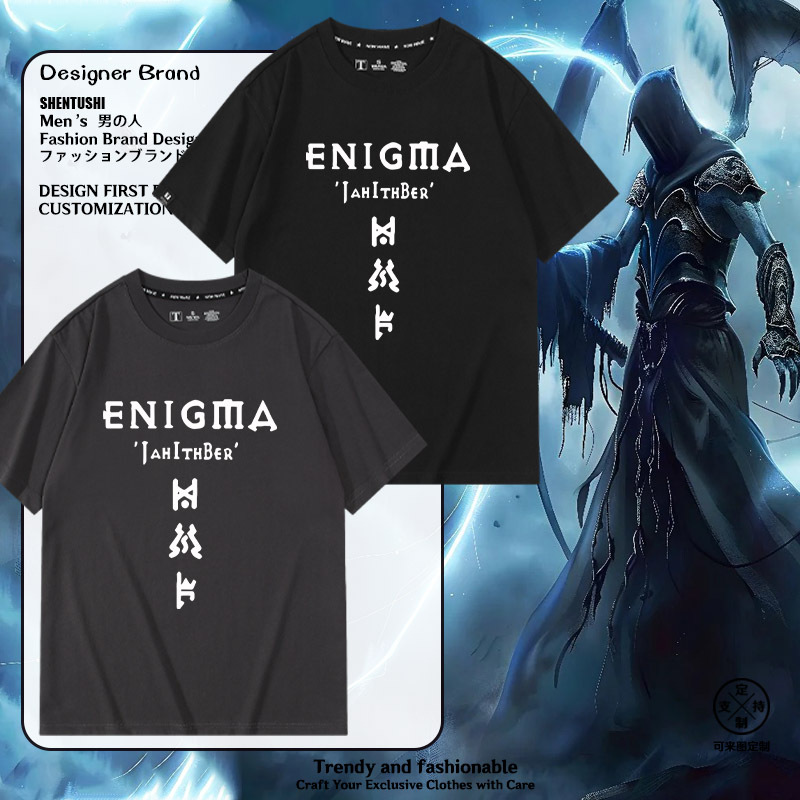 Diablo Blizzard Game Merchandise Clothing Runic Lore Mystery Legend Dark Gold Crew Neck Short Sleeve T-Shirt for Men