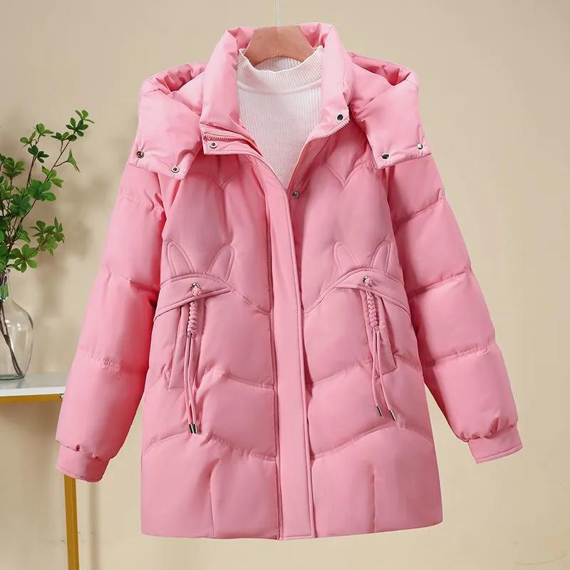 Women's down Cotton Jacket 2025 Winter New Trendy Mid-Length Popular Thick Black Cotton Coat Women's down Cotton Jacket 2025 Winter New Trendy Mid-Length Popular Thick Black Cotton Coat