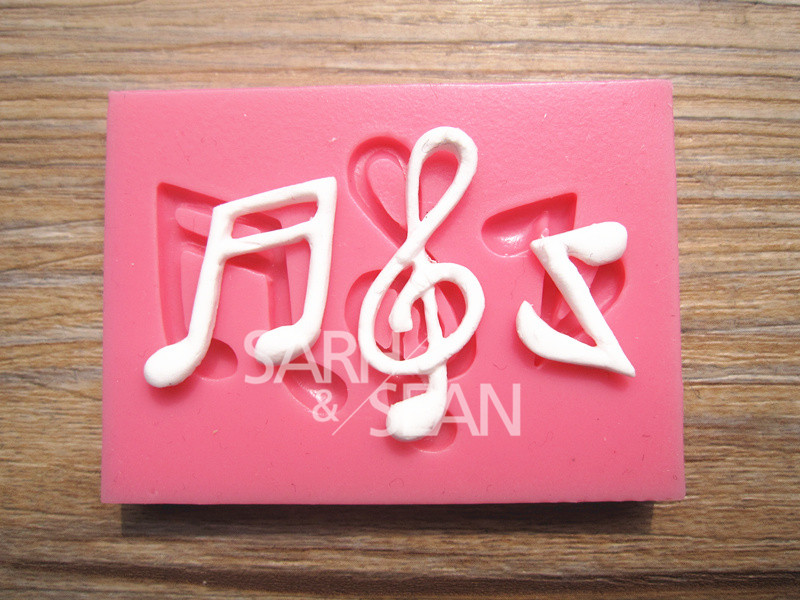 Tự làm sô cô la lưu ý stprint âm nhạc biểu tượng mô hình silicone bánh nướng trang trí khuôn fondant khuôn bánh nhúng