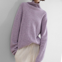 Mapping * Hong Kong light luxury womens solid color cashmere sweater womens thickened loose sweater Wild pullover lazy wind