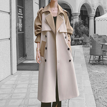 Mapping Hong Kong Light Extravagant Temperament Superior Wind Clothing Women Fashion Casual Double Row Buttons 100 hitch long-length jacket