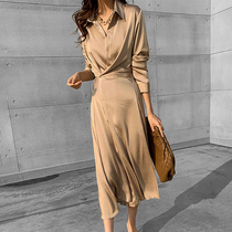 Mapping * Hong Kong light luxury women 2021 fashion design sense shirt dress long sleeve skirt