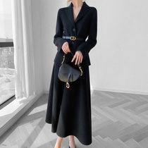 Mapping Hong Kong light extravagant high-end temperament Mao suits jacket superior sense half body dress Two suits women