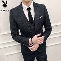 Playboy ba mảnh phù hợp với nam phù hợp với nam phù hợp với nam phù hợp với phiên bản nam Hàn Quốc của quần áo phù rể Slim quần baggy nam