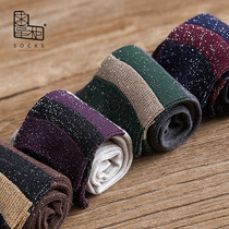 Begging Dispensers Pile Socks Socks Womens Autumn Winter Warm Wool Socks Day Tefilte Gold Silver Silhouette in Korean version Striped Short Socks