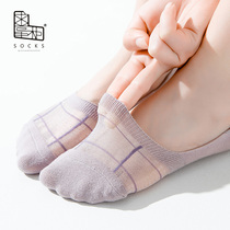 Begging Dispensers Socks Womens Summer Thin pure cotton boat Sox Inren Wind Sweat Sweat Breathable Short Socks Shallow silicone Invisible Socks