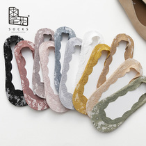 Begging dispensers Sox children Summer slim Pure Cotton Lace Invisible Socks Hollowed-out Silicone Rubber Anti Slip Short Socks Ship Socks