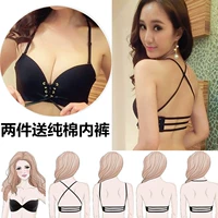 Không có dấu vết không có vòng thép tập hợp gợi cảm trên dây đeo chéo điều chỉnh áo lót nữ vẻ đẹp trở lại cô gái đồ lót mùa hè shop nội y