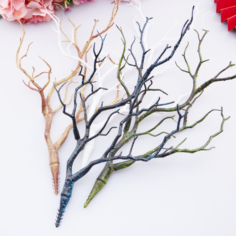 Dark Tether Branches Handmade DIY Accessories Material Tree Fork White Grey Green Decorations Hem