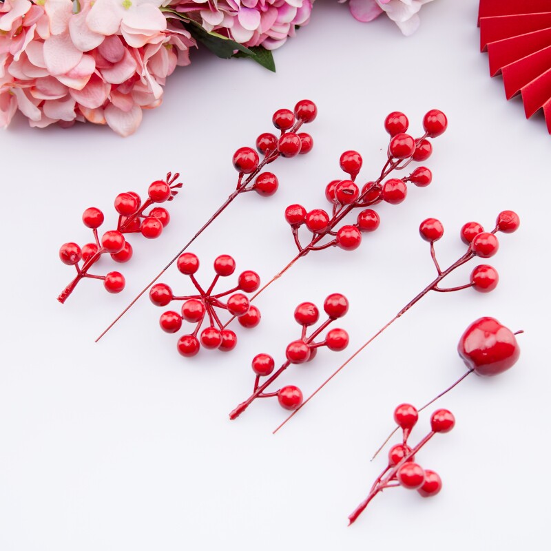 10 packs of red fruits Fruit Artisanal Real Diy Accessories Materials Floral Accessories Floral Accessories