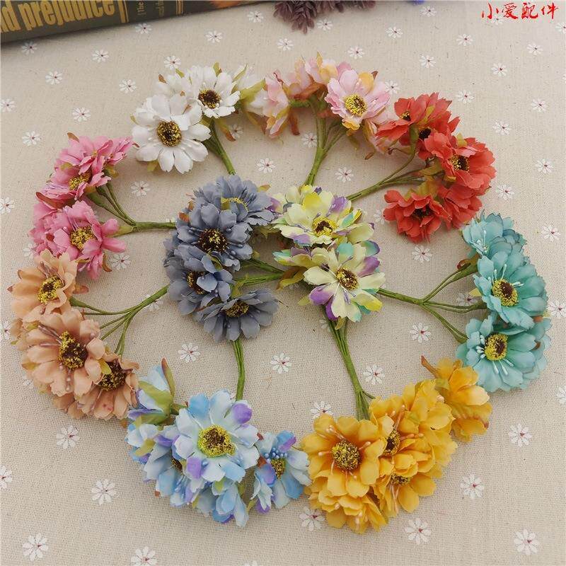 Simulation sunflower silk flower small Daisy wild chrysanthemum Camellia wreath material DIY handmade floral decoration accessories